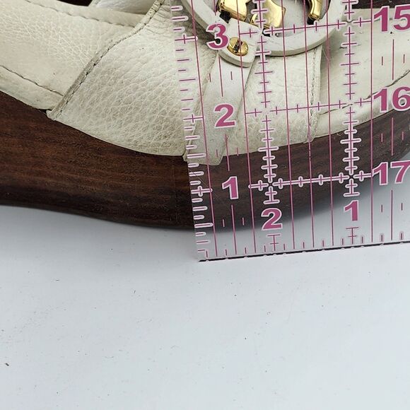 Tory Burch Selma White Leather Wedge Slides Sandals Size 10 - Picture 12 of 12